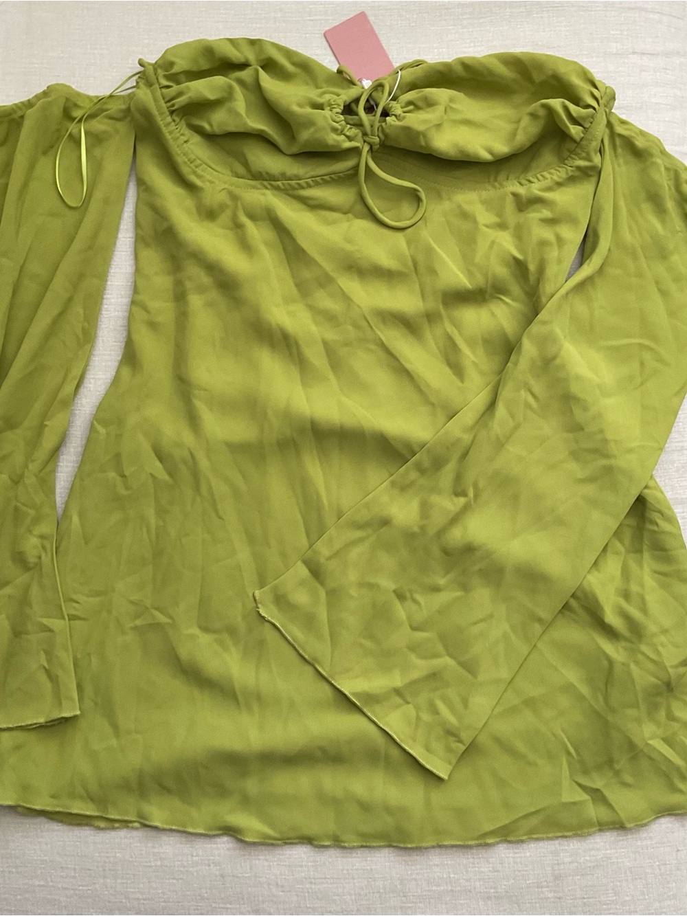 Miss Lola Lime Green Off-Shoulder Mini Dress